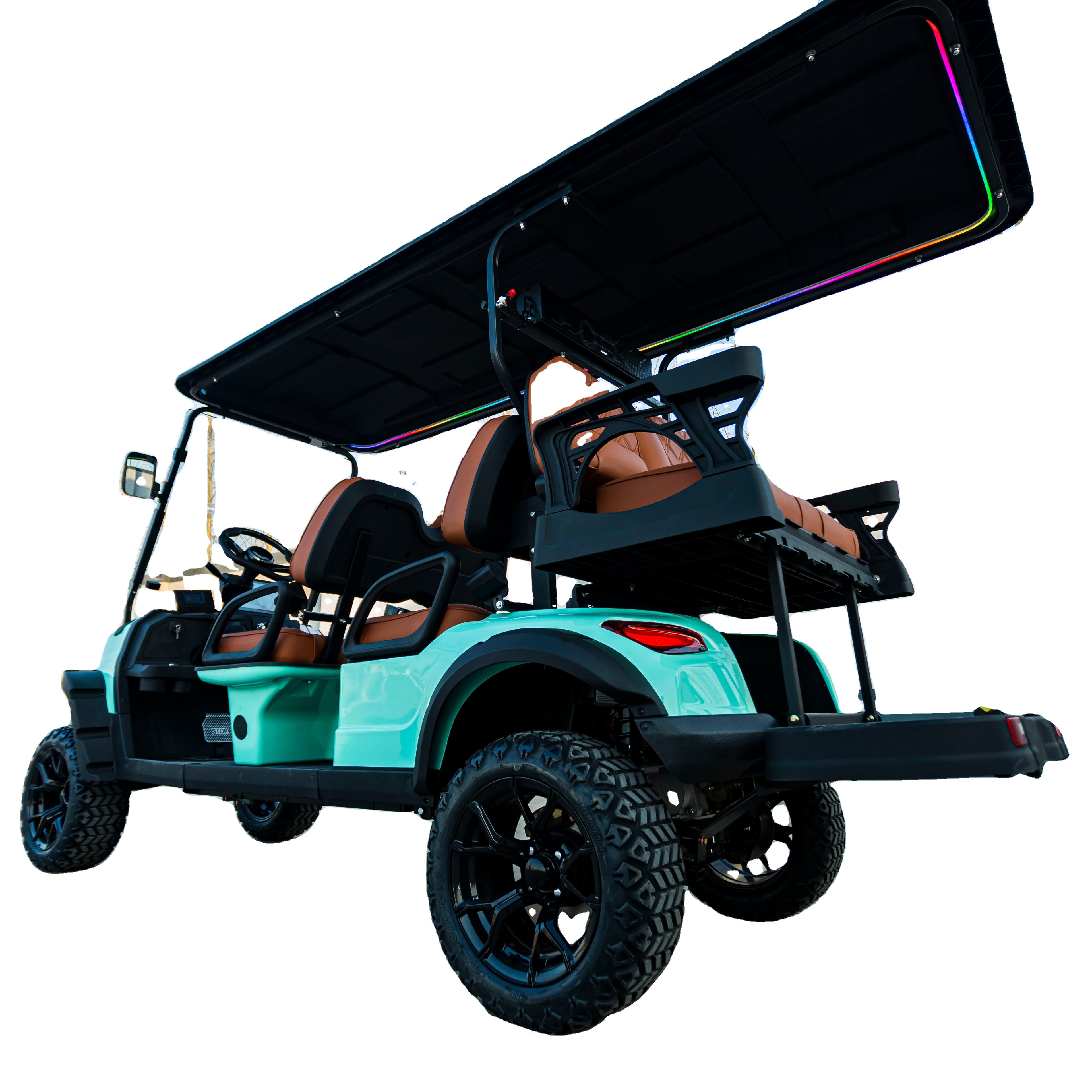 EV Coach VIP Bus with 6 Seats 48V Lithium Battery Solar Golf Buggy for Sightseeing Electric Golf Cart