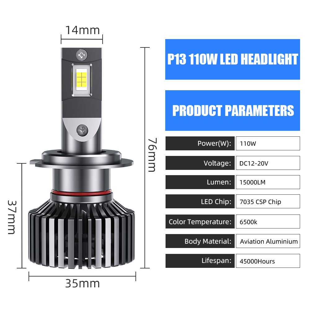 110W 15000LM Auto Headlamp 6500k 12V Car Light Bulb H7 H11 9005 9006 LED Car Headlight