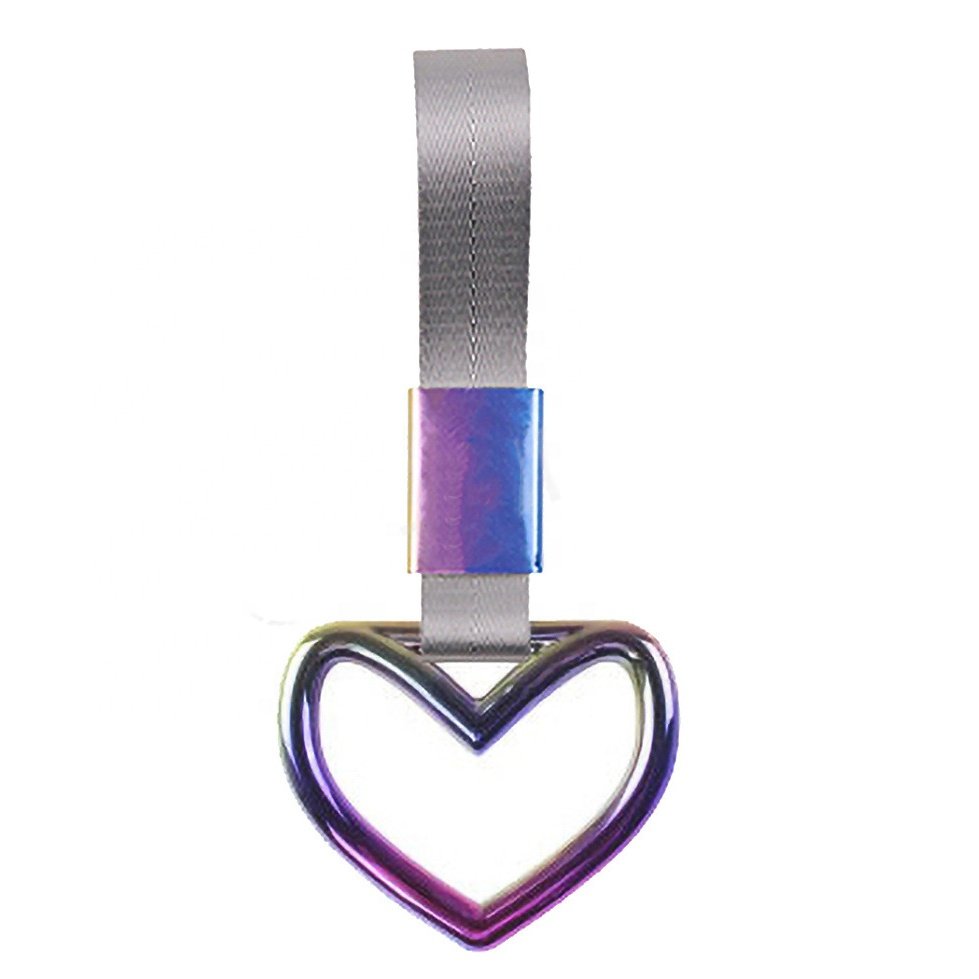 JDMotorsport88 Neo Chrome JDM Car Accessories Broken Heart Tsurikawa Ring Subway Train Bus Handle Strap Drift Charm With Silver