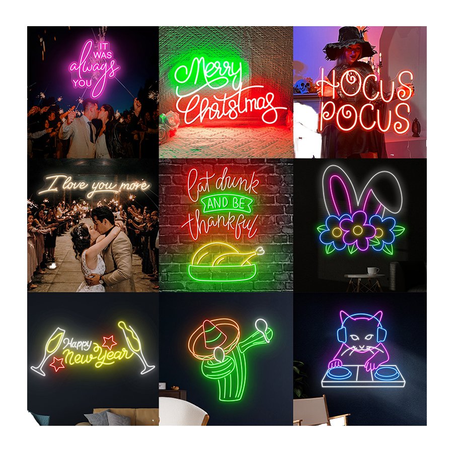 Neon Lights for Wall Custom LED Festival Decor Vivid Colors Long-Lasting Brightness for Party Atmosphere