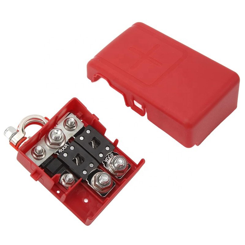32V 400A Battery Terminals Connector Mega Power Distribution Clamp Bus Bar for Dual Battery System RV Car Vehicle Audio Video
