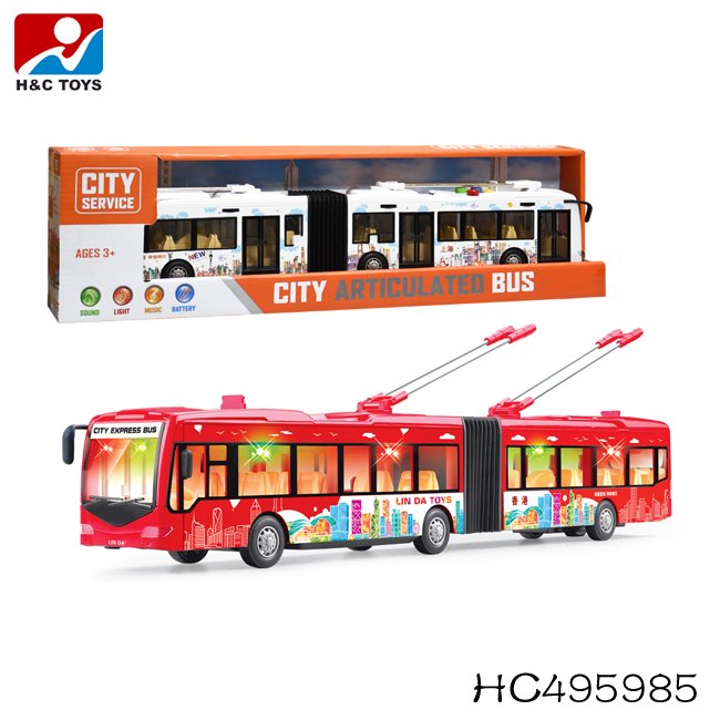 For Sale Lights Music 1:16 Simulation Double Bus Tram Electric Toy
