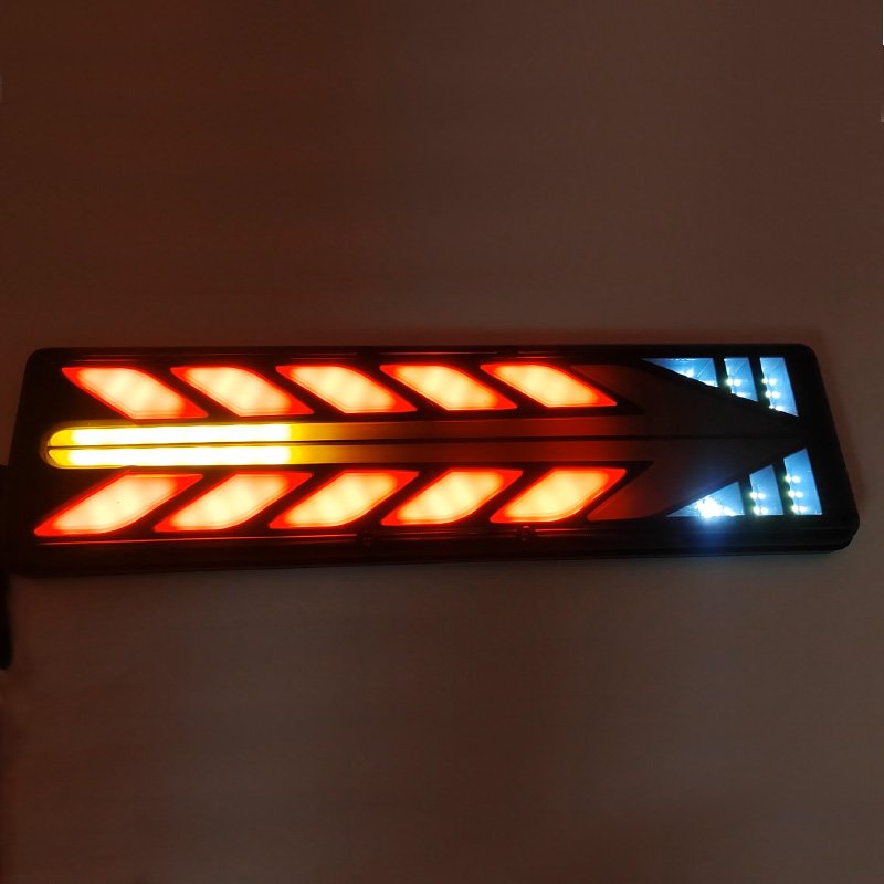 LED Truck Rear Tail Lamp Assembly Flowing Turn Signal Stop Turn Signal Stop Brake Trailer Lights for Tractor Truck Bus Lorries