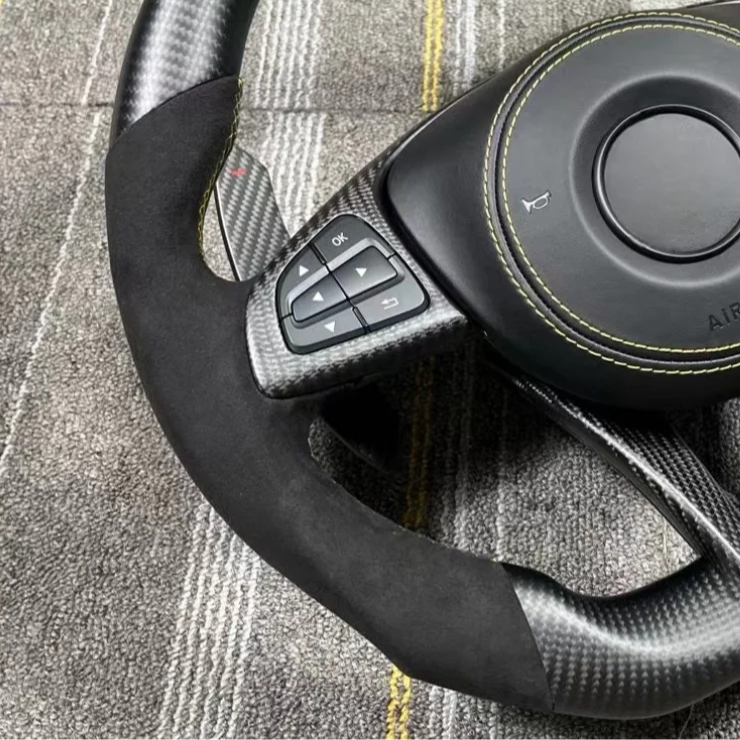 For Mercedes-Benz AMG W205 C63 W213 E63 W463 G500 G350 G55 G63 W205 W222 W204 Old Model to New Carbon Fiber Steering Wheel