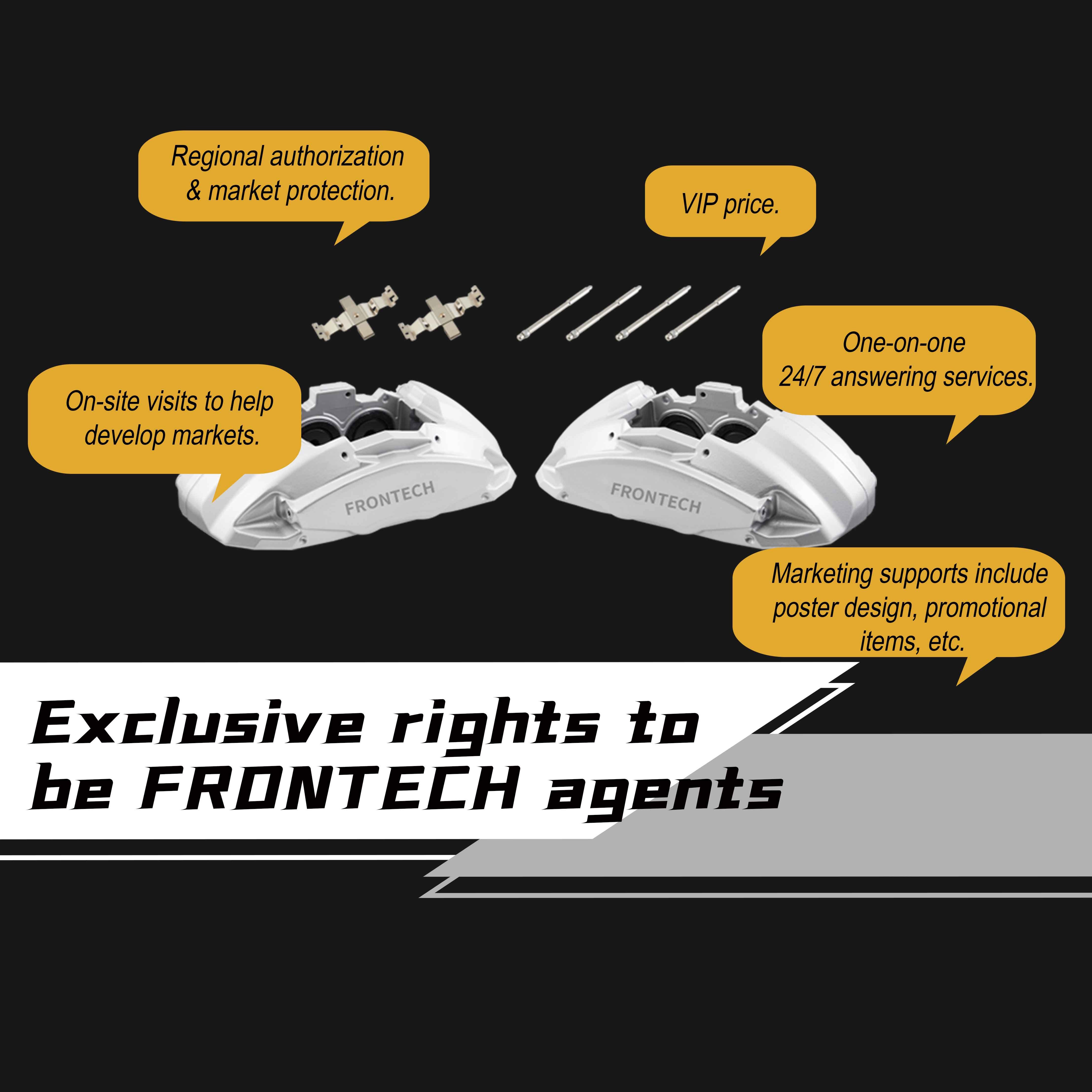 Frontech New Front Car Brake Caliper for Brembo Tesla AMG Subaru BMW Toyota Audi Honda Models Civic A5 Nissan Ford Mazda Kia