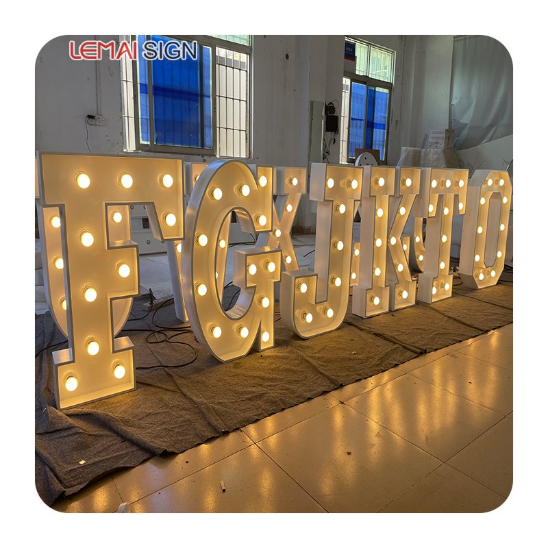 Customized 4ft Love LED Light Large Subtitles 3ft Digital Light Logo Wedding Mr. and Mrs. Vintage Marquis Letter Logo