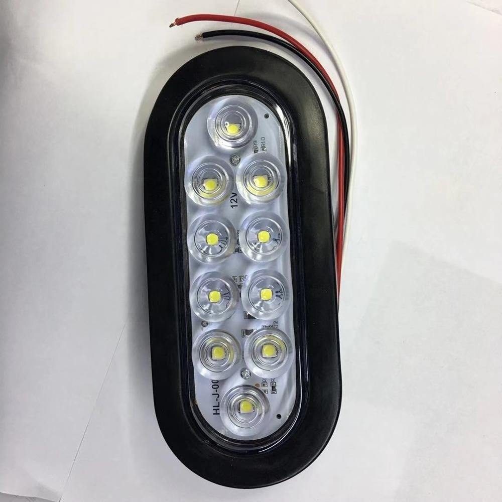 10 LED Lights for Trailer and Truck Oval Side Lights Flush Mounted 3pin Waterproof Plug sealed with Wires Trailer Real Light