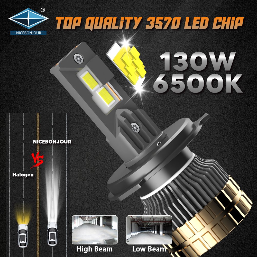 Led H7 Headlights Led Car Light High Power 130W LED Headlight H1 H3 H4 H7 H11 9005 9006 Car LED Headlight for Truck for Bus