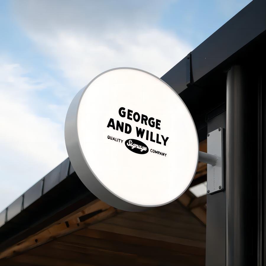 Slim Round Acrylic Advertising Led bar Sign Light Box Double Sided Light Box or Single-side Led Letter Box