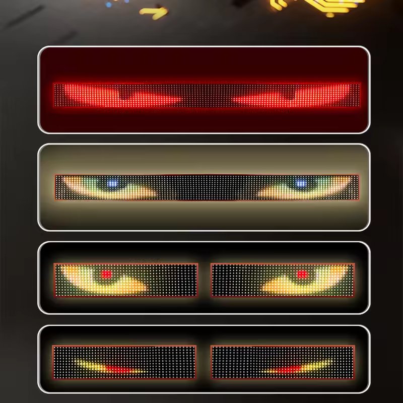 Car Truck Accessory Devil's Eye RGB Pixel Panel LED Matrix Bright Advertising Signs App Control Logo Light