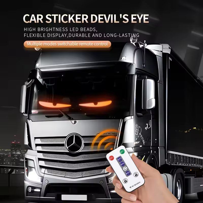 Car Truck Accessory Devil's Eye RGB Pixel Panel LED Matrix Bright Advertising Signs App Control Logo Light