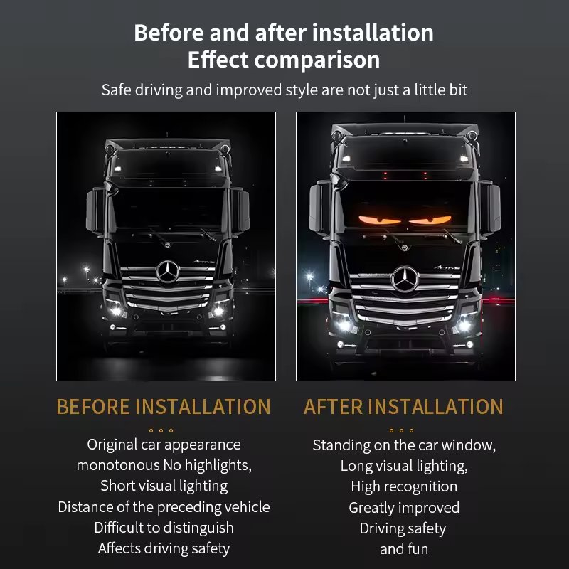 Car Truck Accessory Devil's Eye RGB Pixel Panel LED Matrix Bright Advertising Signs App Control Logo Light