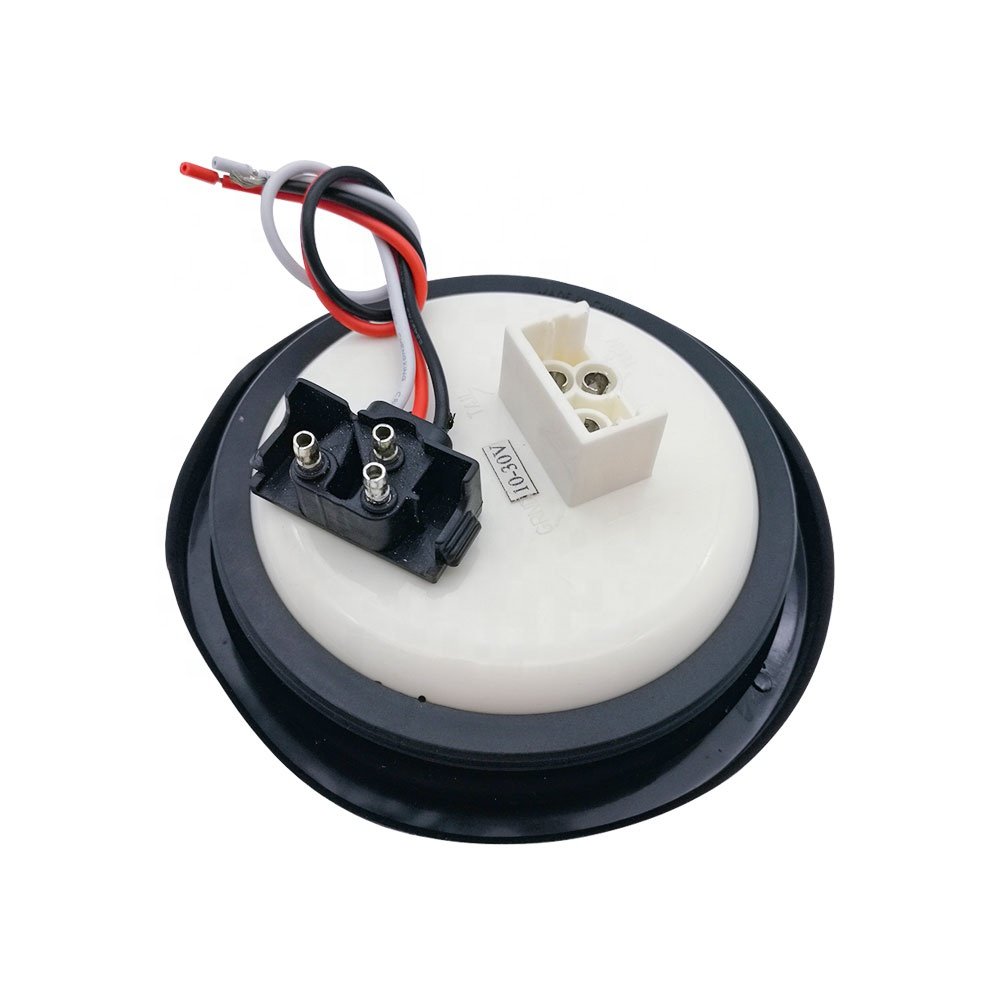 4'' Round 10 Led 24 V Red/Amber/Clear Grommet 3 Prong Plug Connect Car Trailer Led Turn/Stop/Brake Tail Lights Led Truck Light