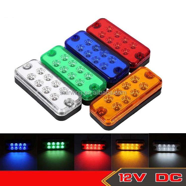 Trailer Truck Bus Side Lights Led 8 LED 12v 24v Red Blue Green White Amber signal Lamp Warranty 1 Year