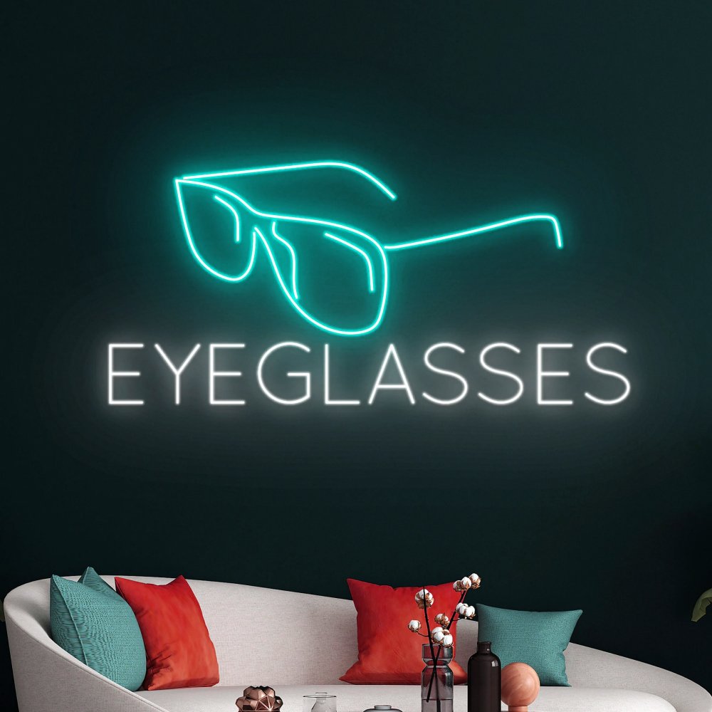 Custom Optical Shop Led Neon Sign Store Business logo Design Glasses Neon Lighting up Sign for Store Advertising Decoration