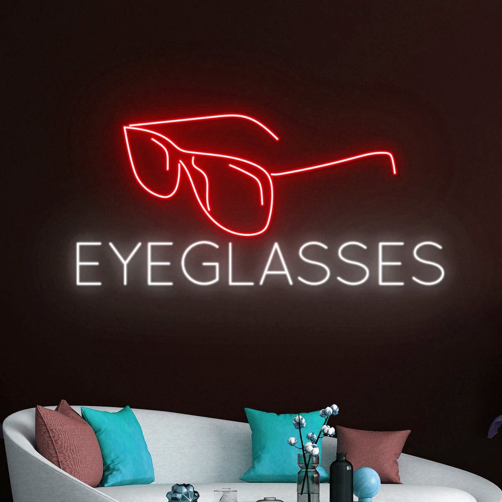 Custom Optical Shop Led Neon Sign Store Business logo Design Glasses Neon Lighting up Sign for Store Advertising Decoration