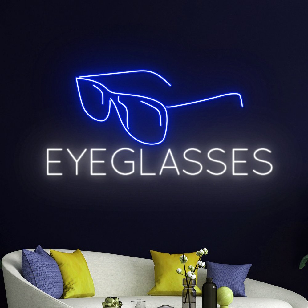 Custom Optical Shop Led Neon Sign Store Business logo Design Glasses Neon Lighting up Sign for Store Advertising Decoration