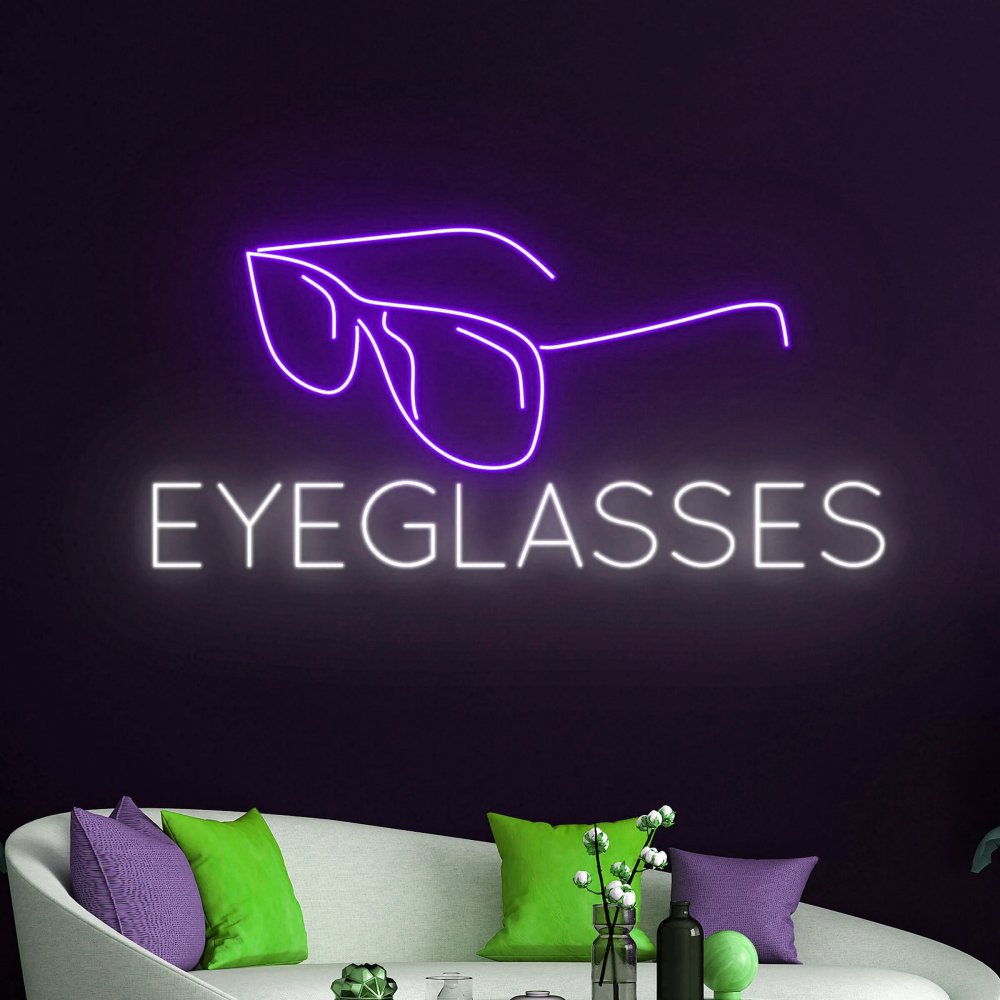 Custom Optical Shop Led Neon Sign Store Business logo Design Glasses Neon Lighting up Sign for Store Advertising Decoration