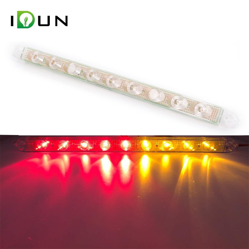 Waterproof IP67 DOT Truck Bus Hot Sale Lights Car Led Dual Color Red+amber 17 Inch 12V 24V Truck Led Strobe Light bar