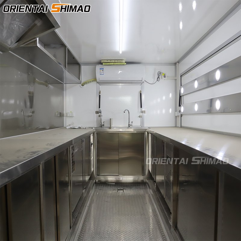 Chinese Concession Street Mobile Food Truck air Conditioner Retro Fast Food Grilling Cart Hot Dog Trailer for Sale