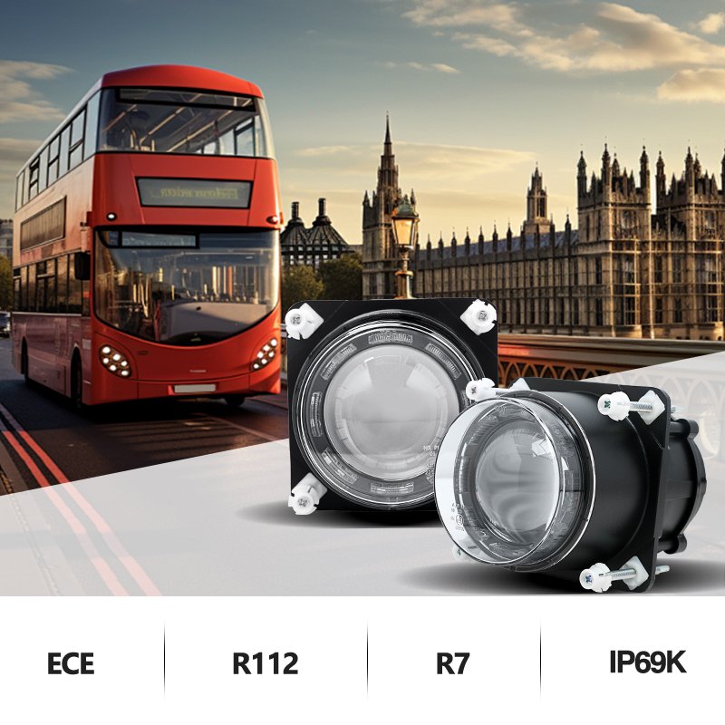 25W 3.5 Inch Bus LED Headlight 90mm High Beam With Parking Led Headlamp for Truck Bus Mini EV Car