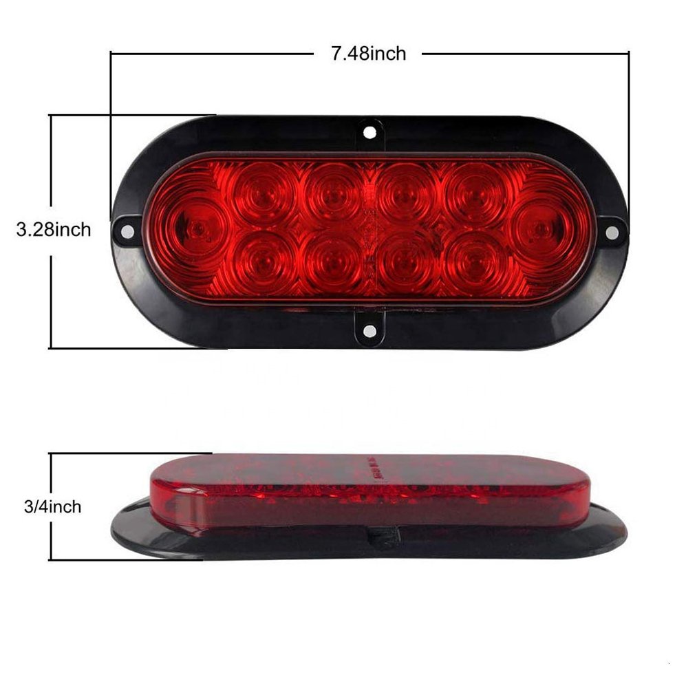 12V 24V 6 Inch 10LED Brake Turn Truck Tail Lights Waterproof Auto Car Light Truck Trailer Lorry Rear Lamp Vehicles Accessories