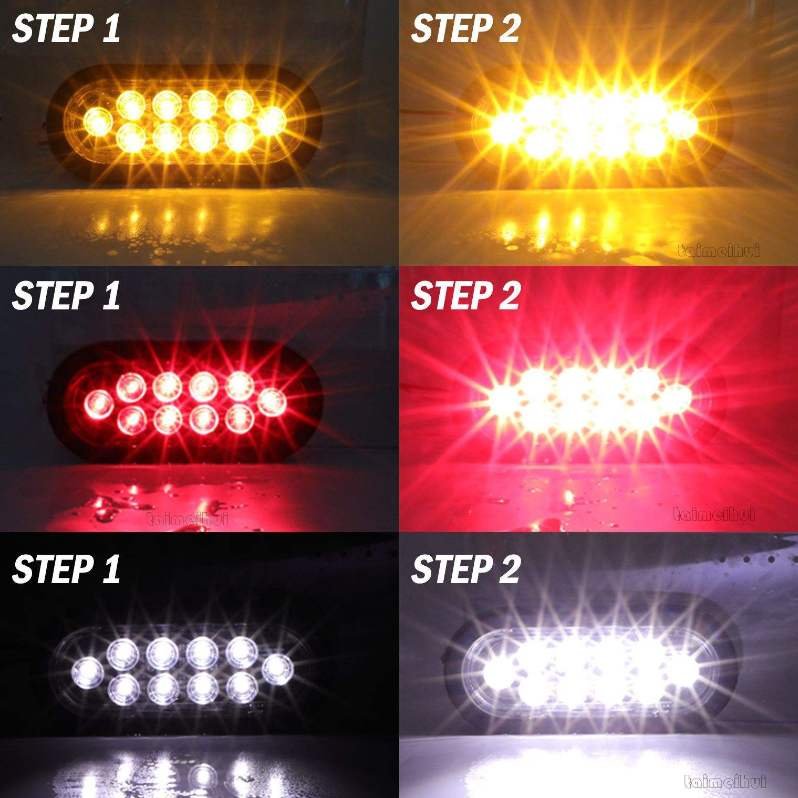 12V 24V 6 Inch 10LED Brake Turn Truck Tail Lights Waterproof Auto Car Light Truck Trailer Lorry Rear Lamp Vehicles Accessories