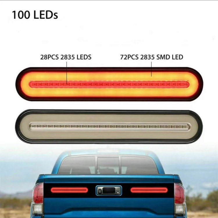 Super Bright 3 in 1 Design 100LEDs Led Truck Brake Taillight Flowing Truck Turn Signal Side Marker Light Truck Led Tail Lights