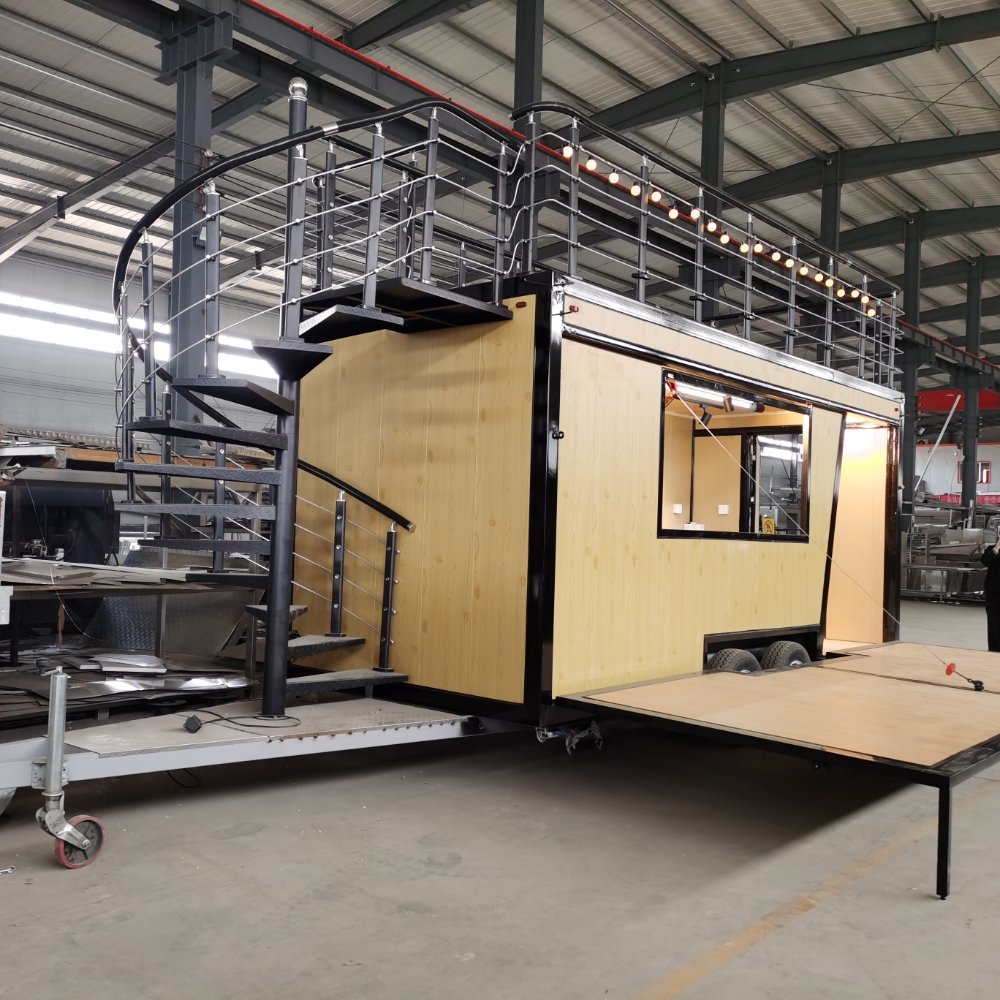 Custom Mobile Two Story Double Decker Food Trailer Concession Stage Trailer With Kitchen Equipment All Purpose
