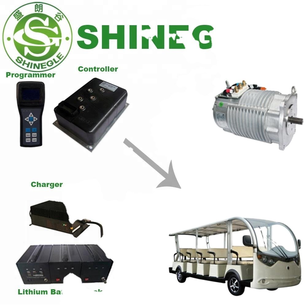 Shinegle 384v 120kw 50kw Ev Drive System Pmsm Motor Controller Gearbox for Truck Bus Van Electric Car Conversion Kit