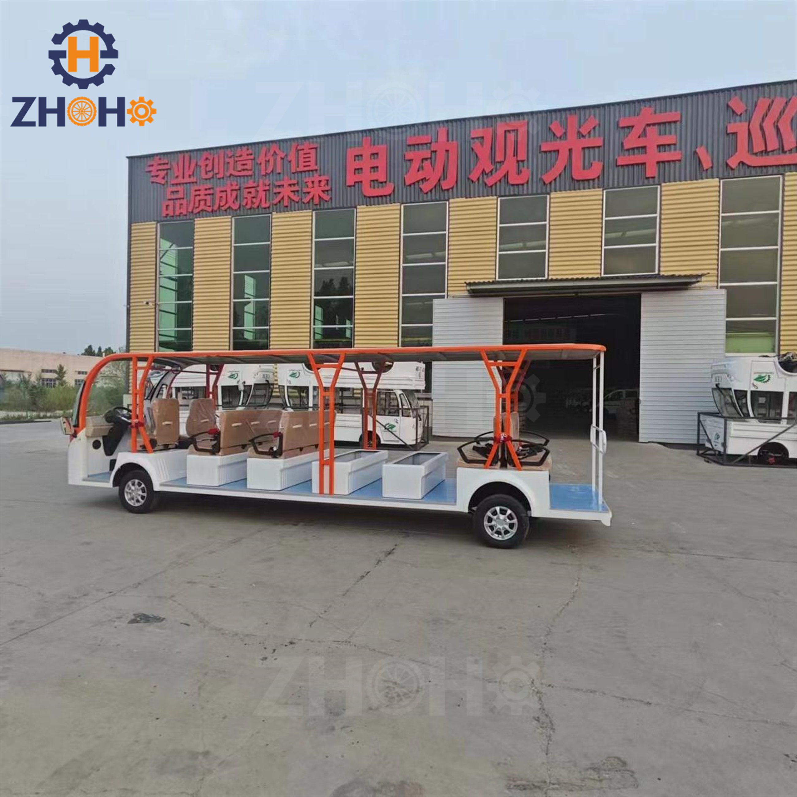 CE 14 Seater Cheap Holiday Bus Tour Shuttle Electric Sightseeing Bus With Door