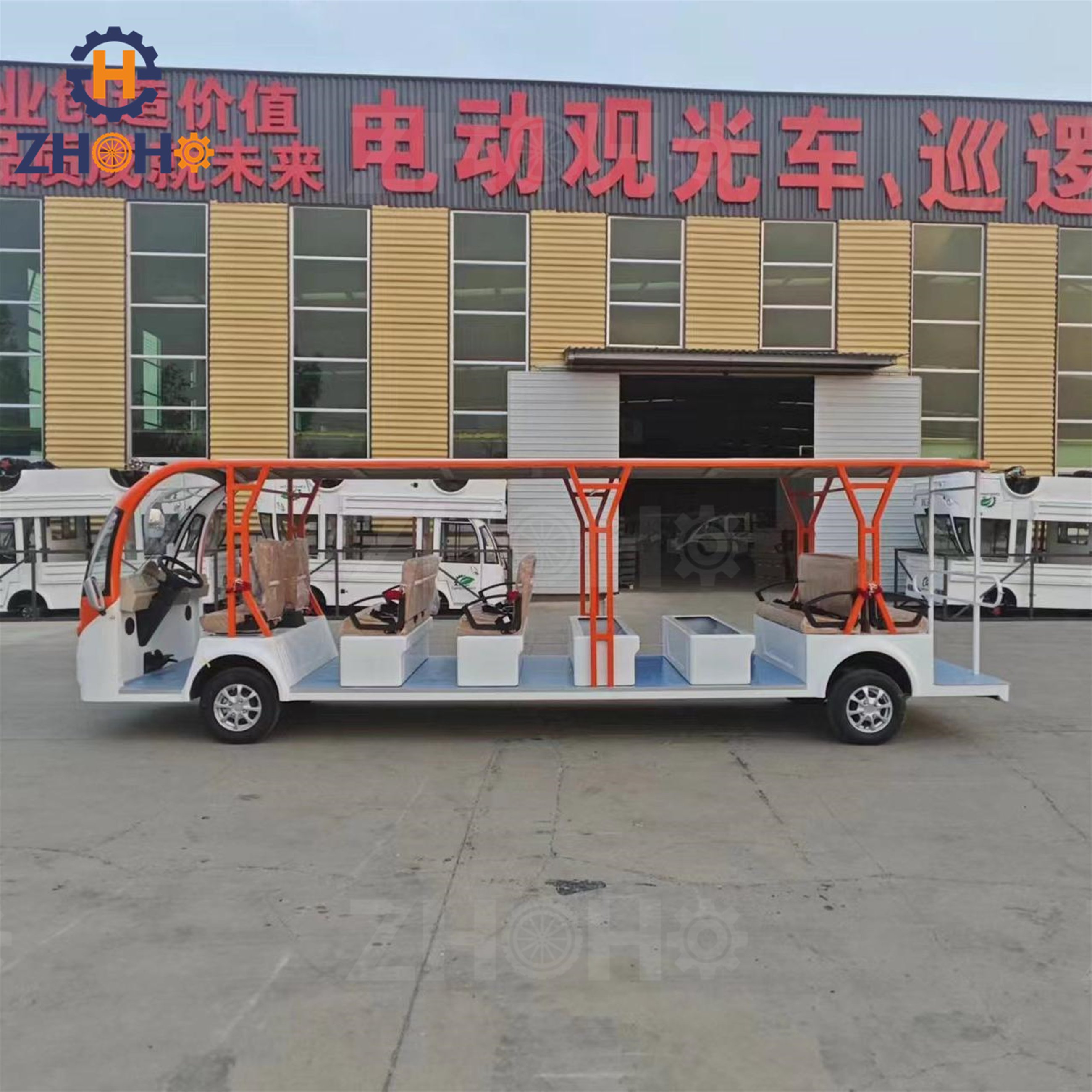 CE 14 Seater Cheap Holiday Bus Tour Shuttle Electric Sightseeing Bus With Door