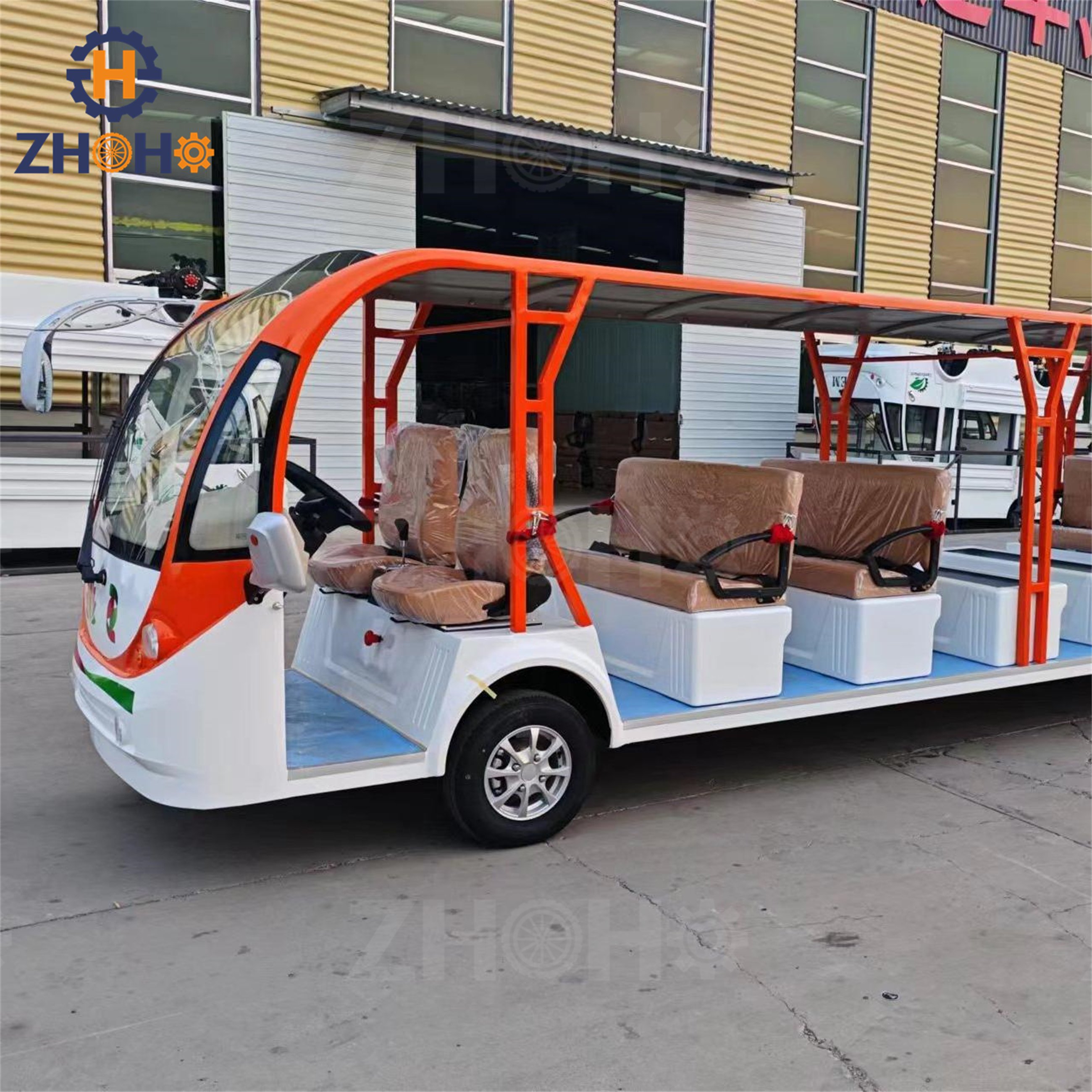 CE 14 Seater Cheap Holiday Bus Tour Shuttle Electric Sightseeing Bus With Door