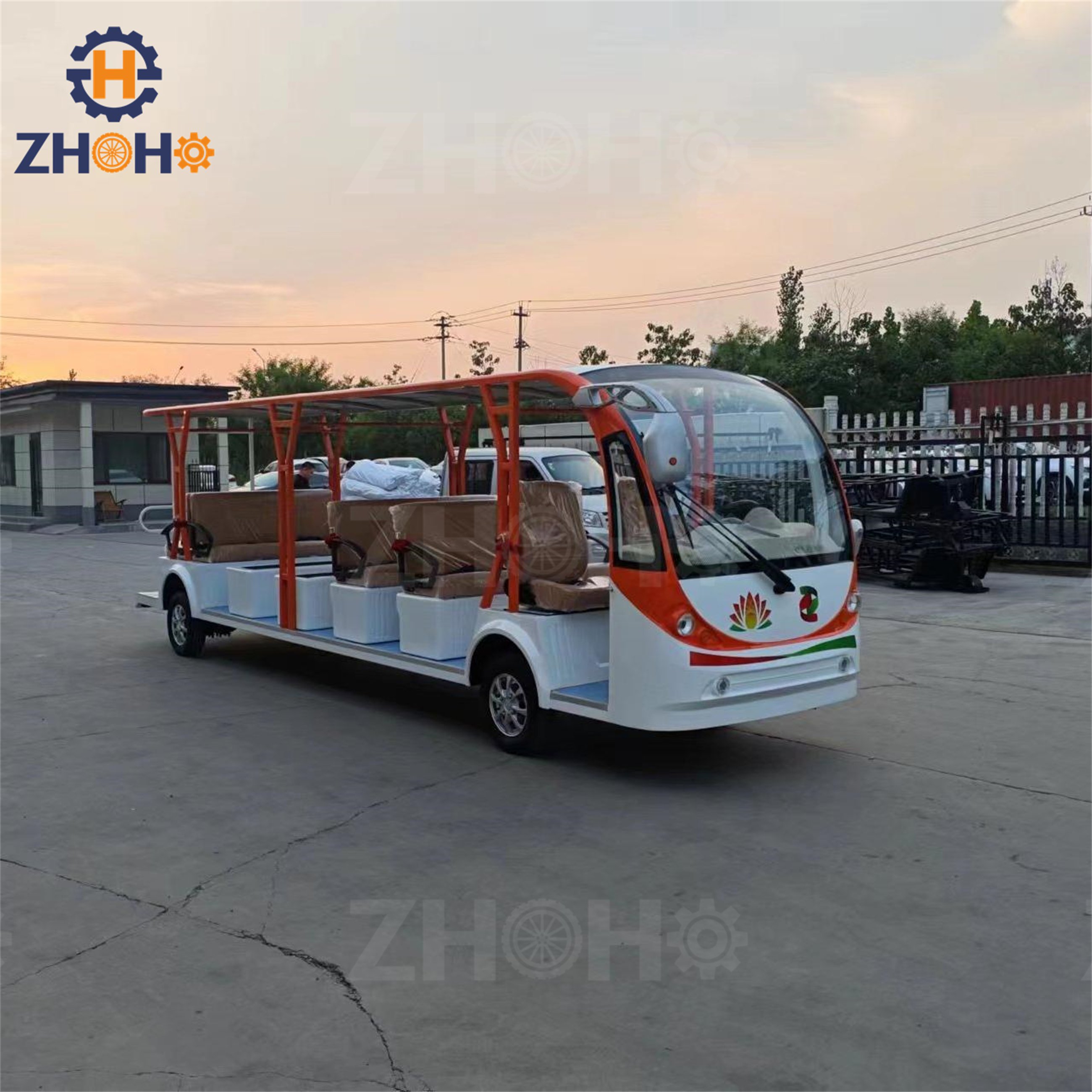 CE 14 Seater Cheap Holiday Bus Tour Shuttle Electric Sightseeing Bus With Door