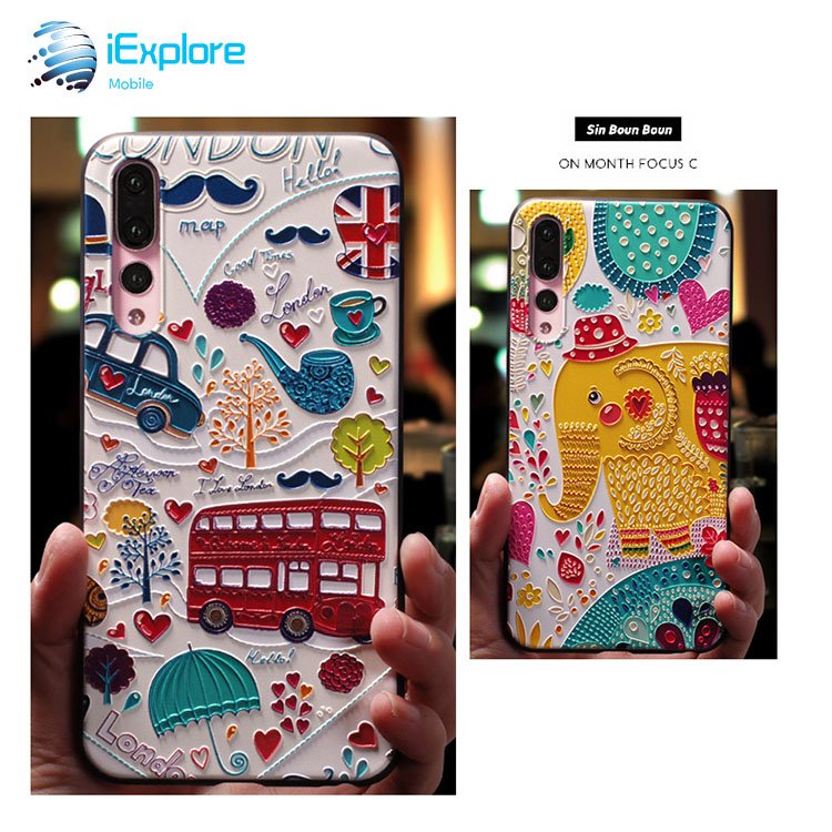 IExplore Manufacturer Light Soft TPU 3D Embossment Custom Printing Cartoon Girls Phone case for iPhone 14 Pro Max Huawei P50 Pro
