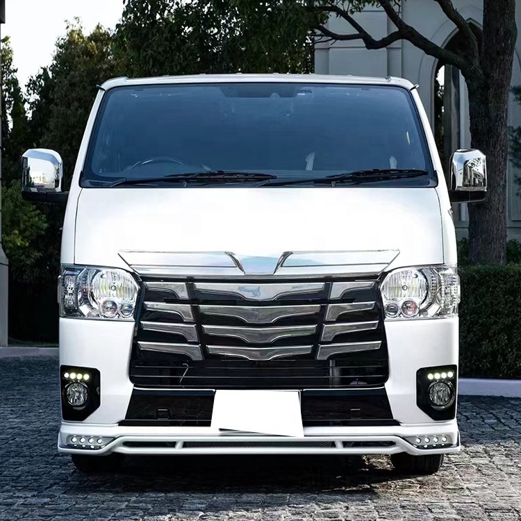 Hiace Auto Parts Rowen Chrome Grille for Hiace Quantum KDH200 2014-2018 Front Bumper Grille Body Kit Car Accessories