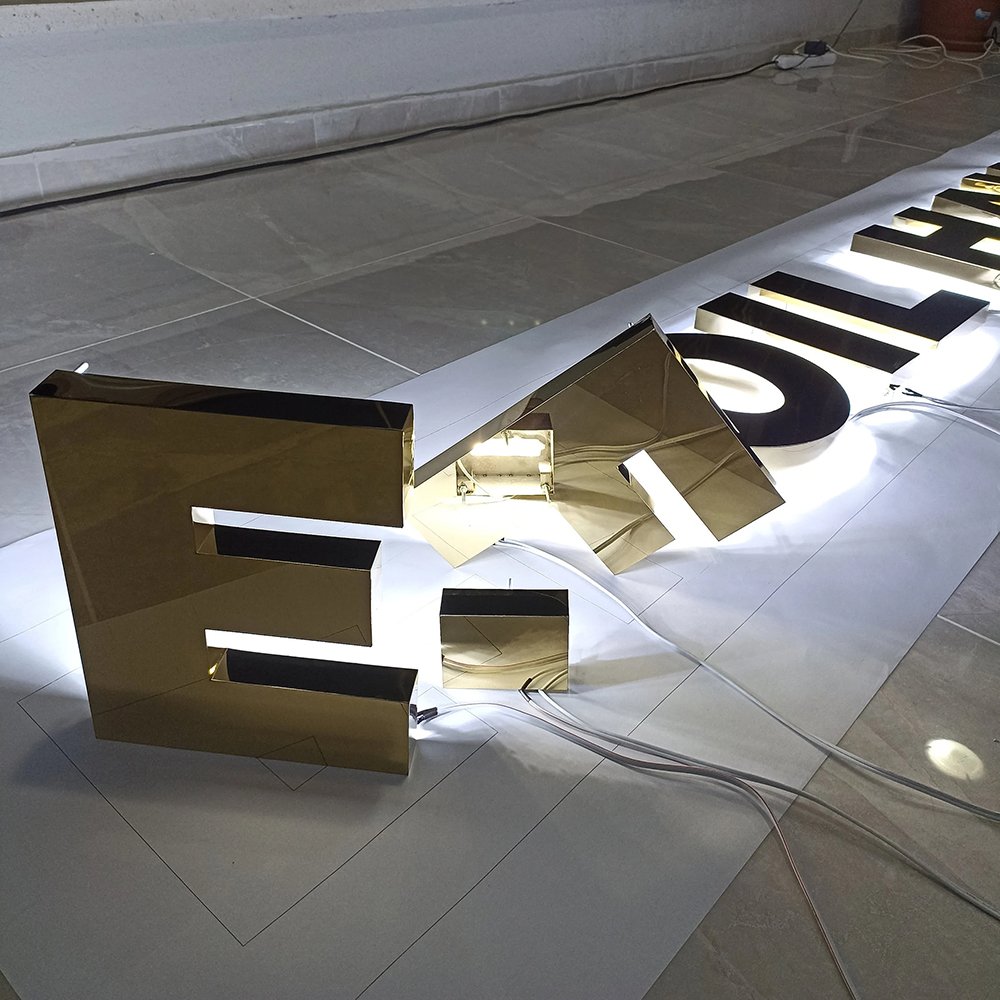Stainless Steel Acrylic Sign Makers Small Logo Led Backlit Channel Illuminated 3D Metal Number Letter for Business