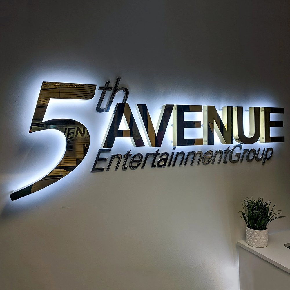 Stainless Steel Acrylic Sign Makers Small Logo Led Backlit Channel Illuminated 3D Metal Number Letter for Business