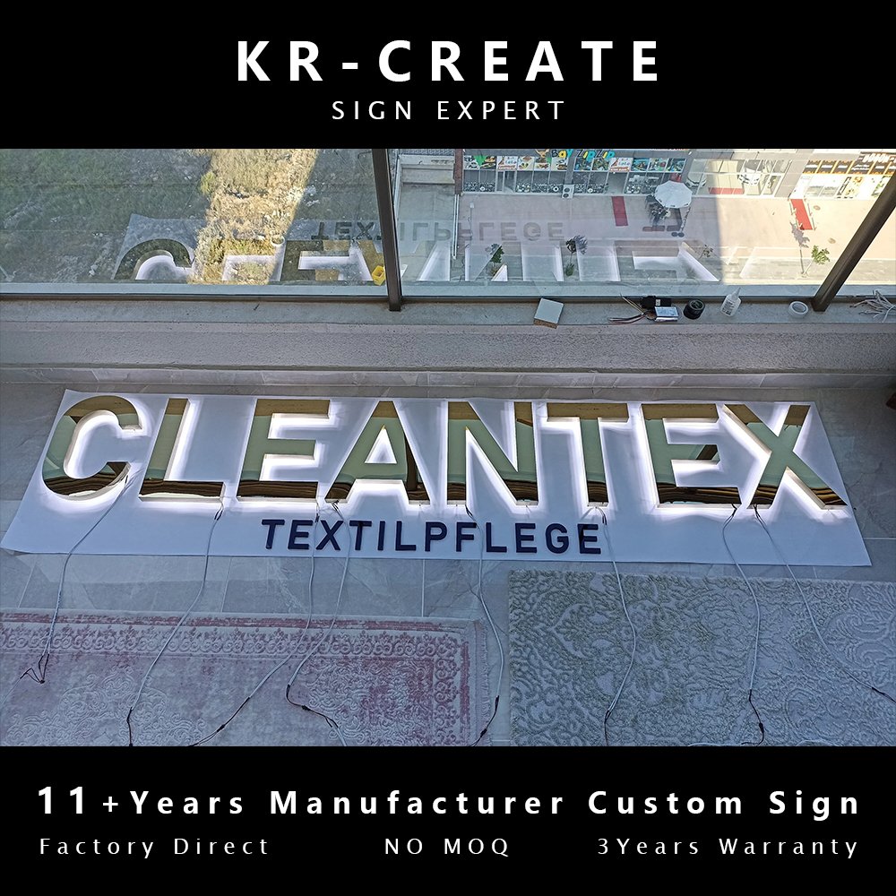 Stainless Steel Acrylic Sign Makers Small Logo Led Backlit Channel Illuminated 3D Metal Number Letter for Business
