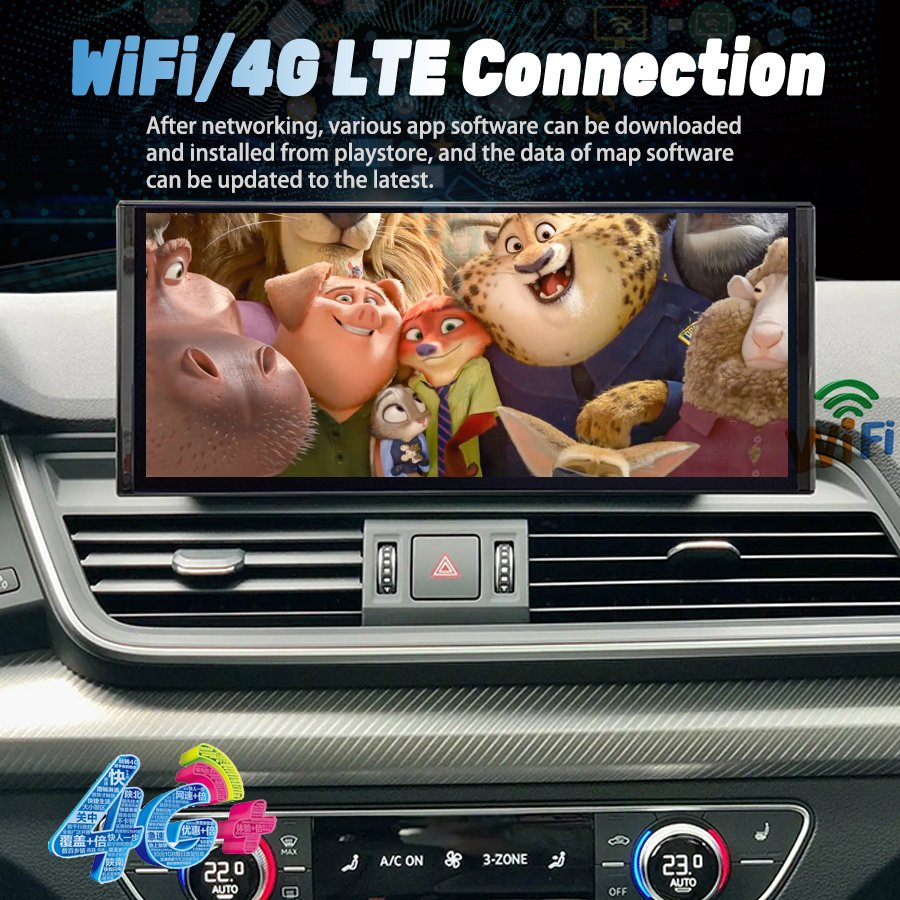1920*720 IPS Screen Car RADIO Android Autor Adio for Audi Q5 2018 2019 A4 GPS Navigation Multimedia Video Player 4G LTE Stereo