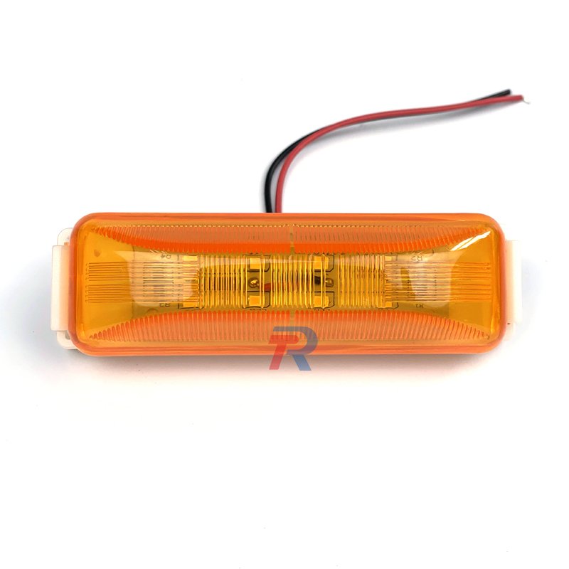 (Pack of 2 PCs) Surface Mount Amber LED Clearance Marker Light 16 SMD Side Indicator Lamp for Trailer Truck RV Lorry Bus Van