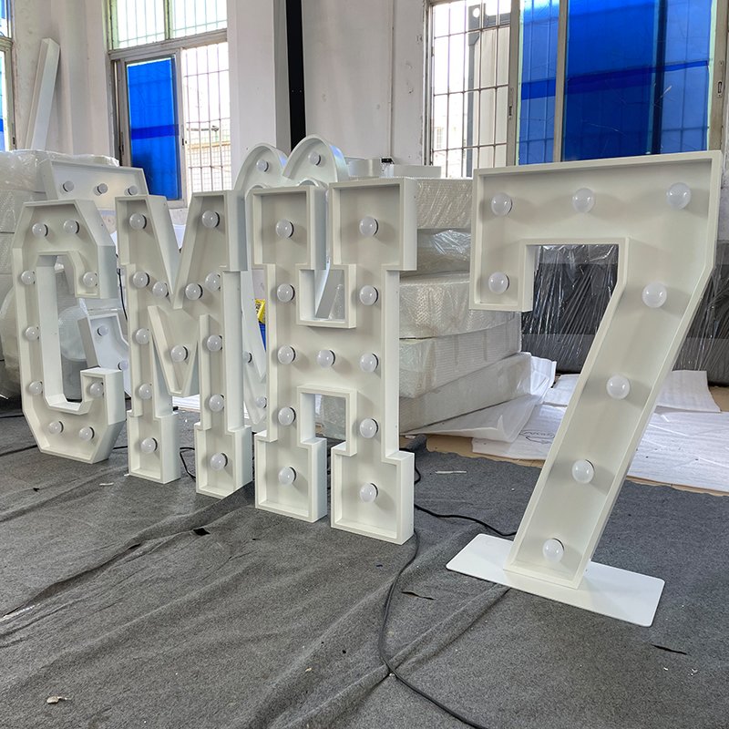 Wedding Props Decoration Color Light Bulb Subtitle Letters 3ft4ftled Large Numbers Huge Bright Letters Led Subtitle Letters love