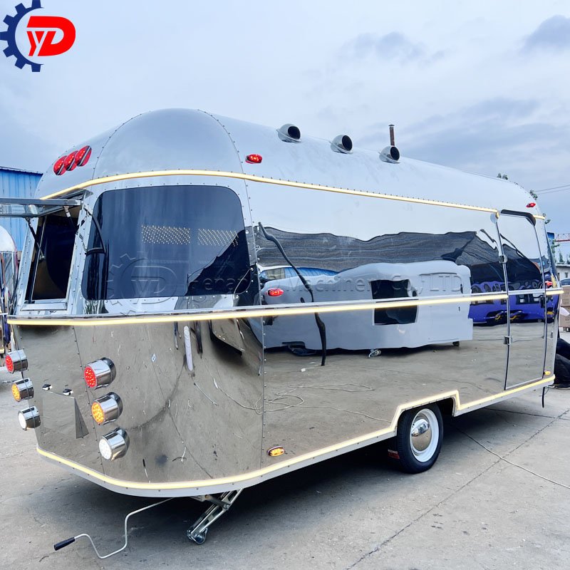 New Style Mobile Bar Food Cart Ice Cream Fast Food Trailer Mobile Airstream Caravan Fast Food Truck for Sale UK