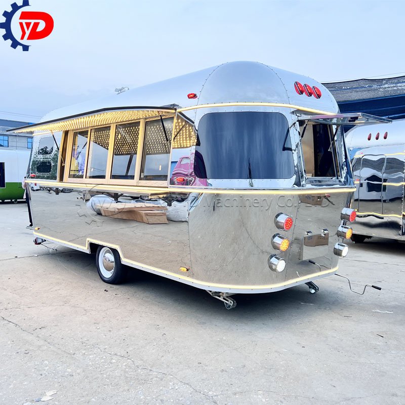 New Style Mobile Bar Food Cart Ice Cream Fast Food Trailer Mobile Airstream Caravan Fast Food Truck for Sale UK