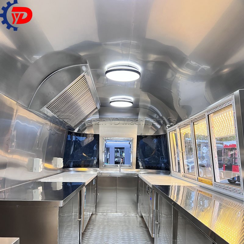 New Style Mobile Bar Food Cart Ice Cream Fast Food Trailer Mobile Airstream Caravan Fast Food Truck for Sale UK