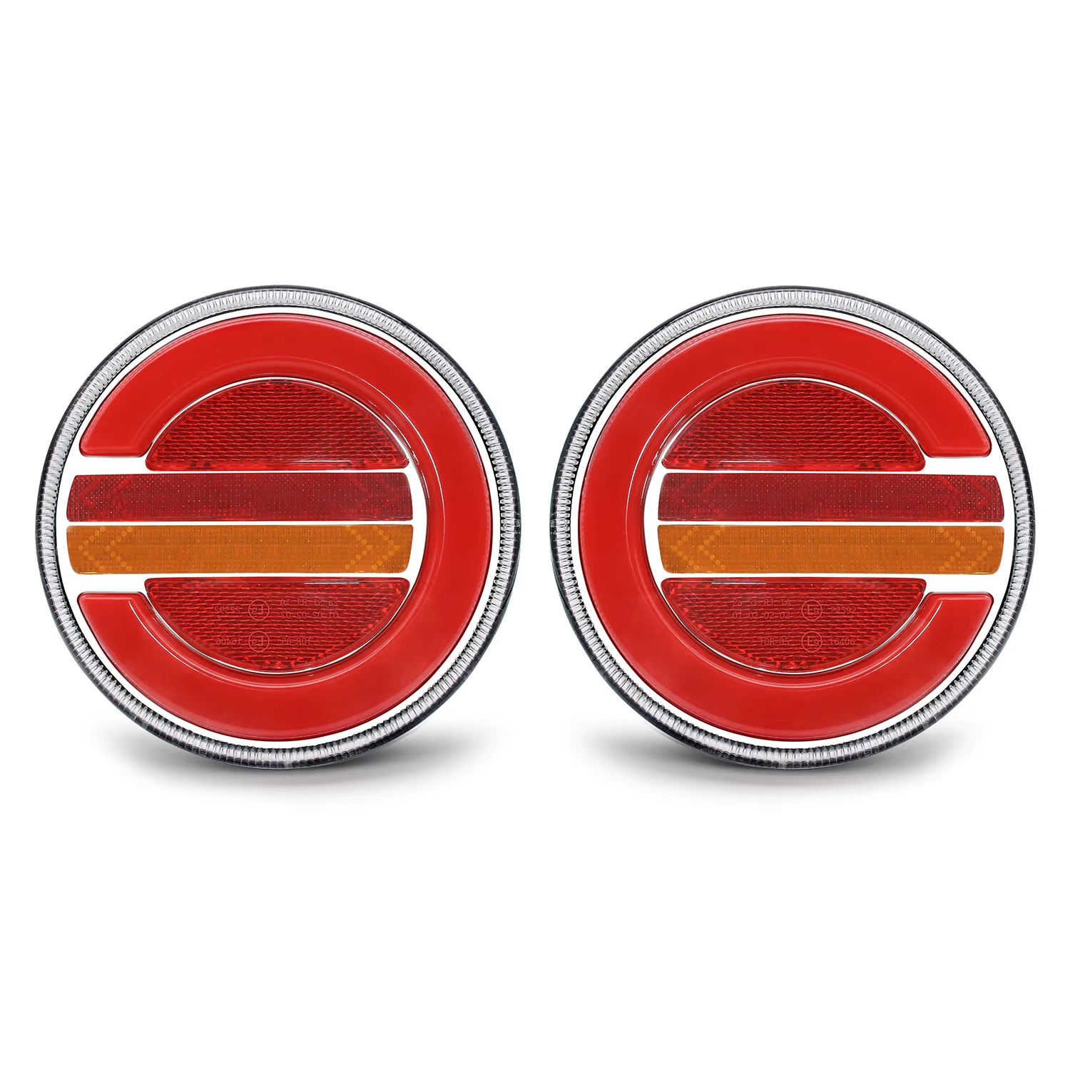 12/24V Round LED Rear Tail Combination Lights Dynamic Indicator Truck Trailer Van Camper Bus Lamp
