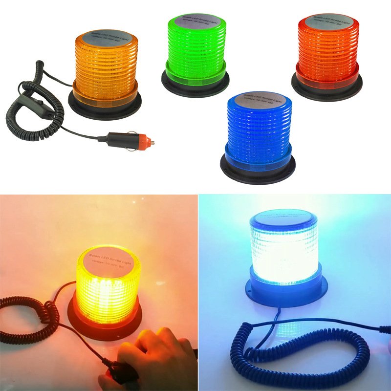 Revolution Led Amber Beacon 12 or 24 Volt Emergency Warning Strobe Light With Magnetic 30LED Safety Signal Lamp Hazard Traffic
