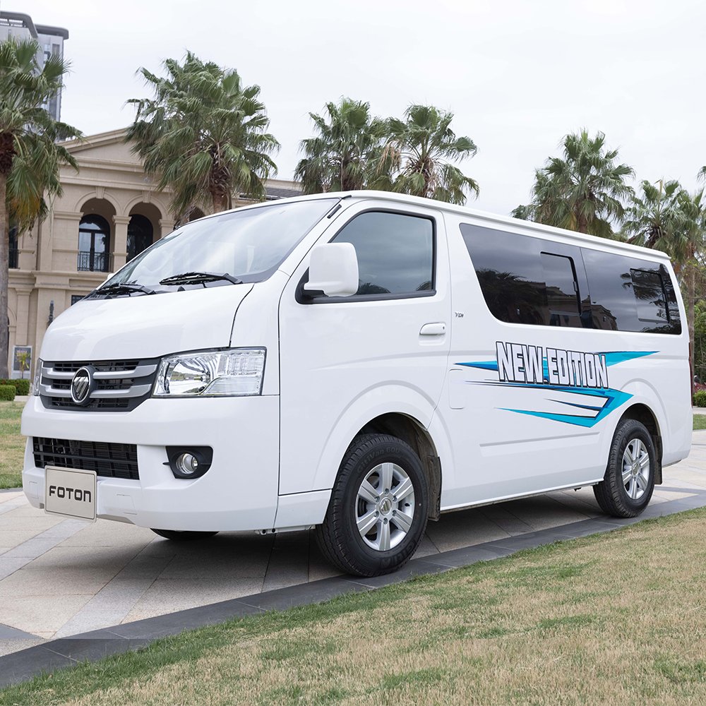 2025 New Automatic 2.5T Lhd C2 Foton Van G7 C2 Passenger Flat Top 15 Seats Mini Bus Cargo Trucks