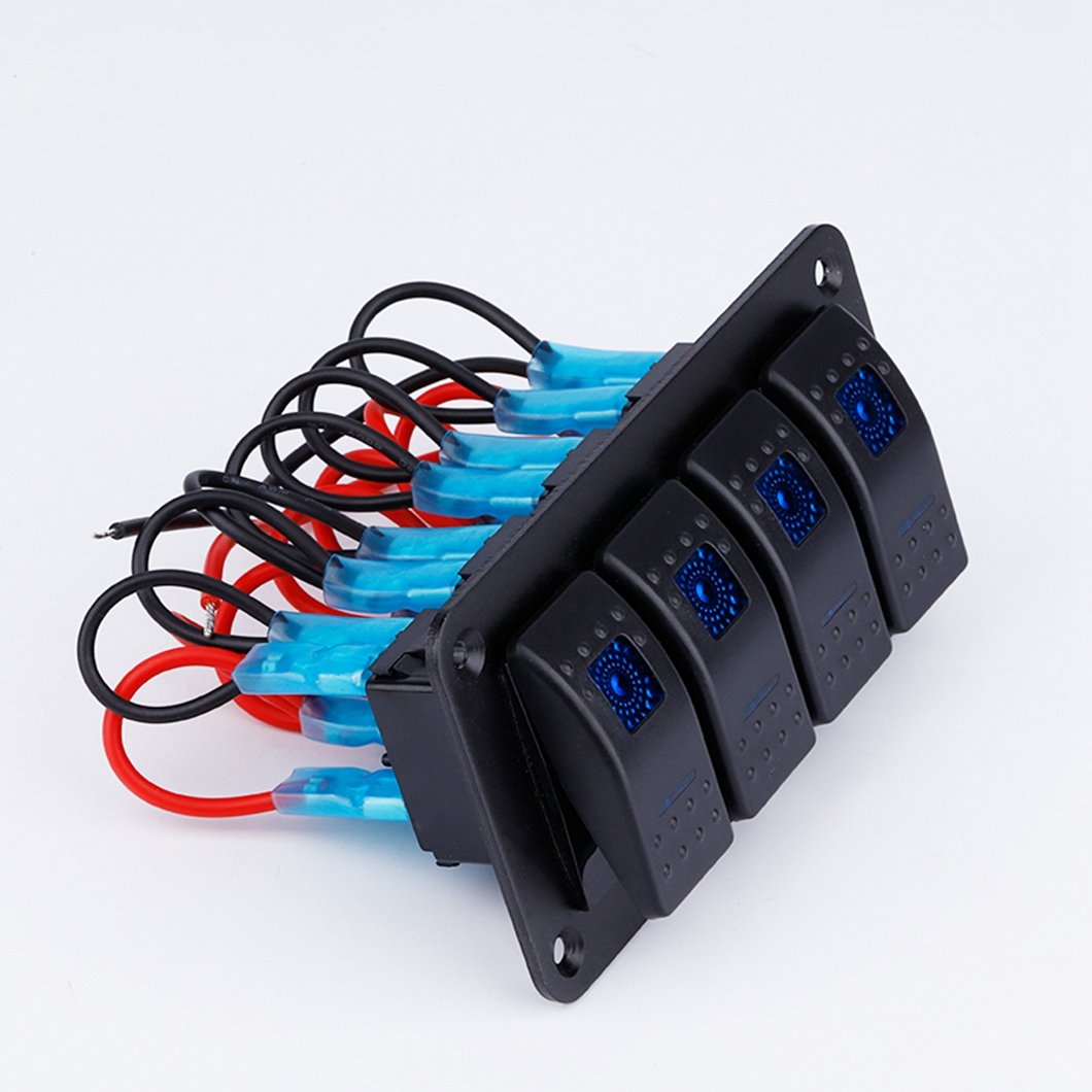 4Gang 12V Led Light Switch Panel for Modified Boat RV