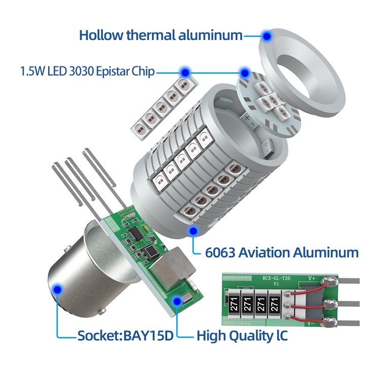 LED 1156 1157 T20 P21w W21w Ba15s 3156 3157 7440 7443 Ba15s Canbus Led Car Auto Turn Signal Brake Lights Bulbs